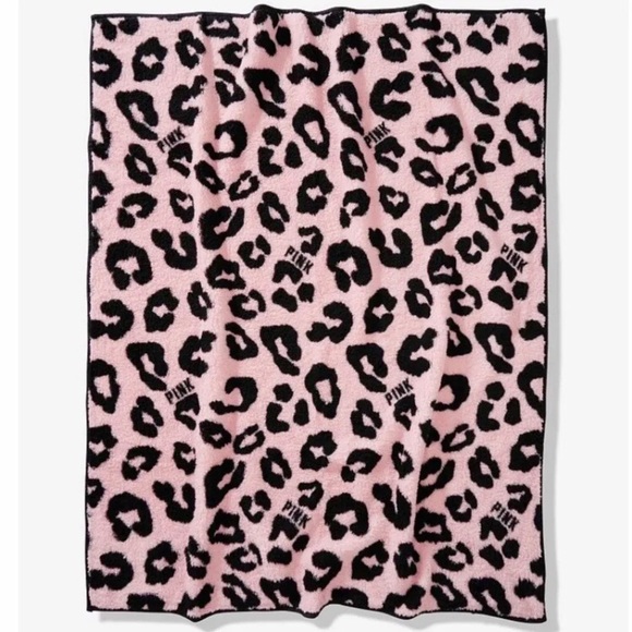 Victoria’s Secret Pink Sherpa Blanket Leopard - Picture 2 of 3